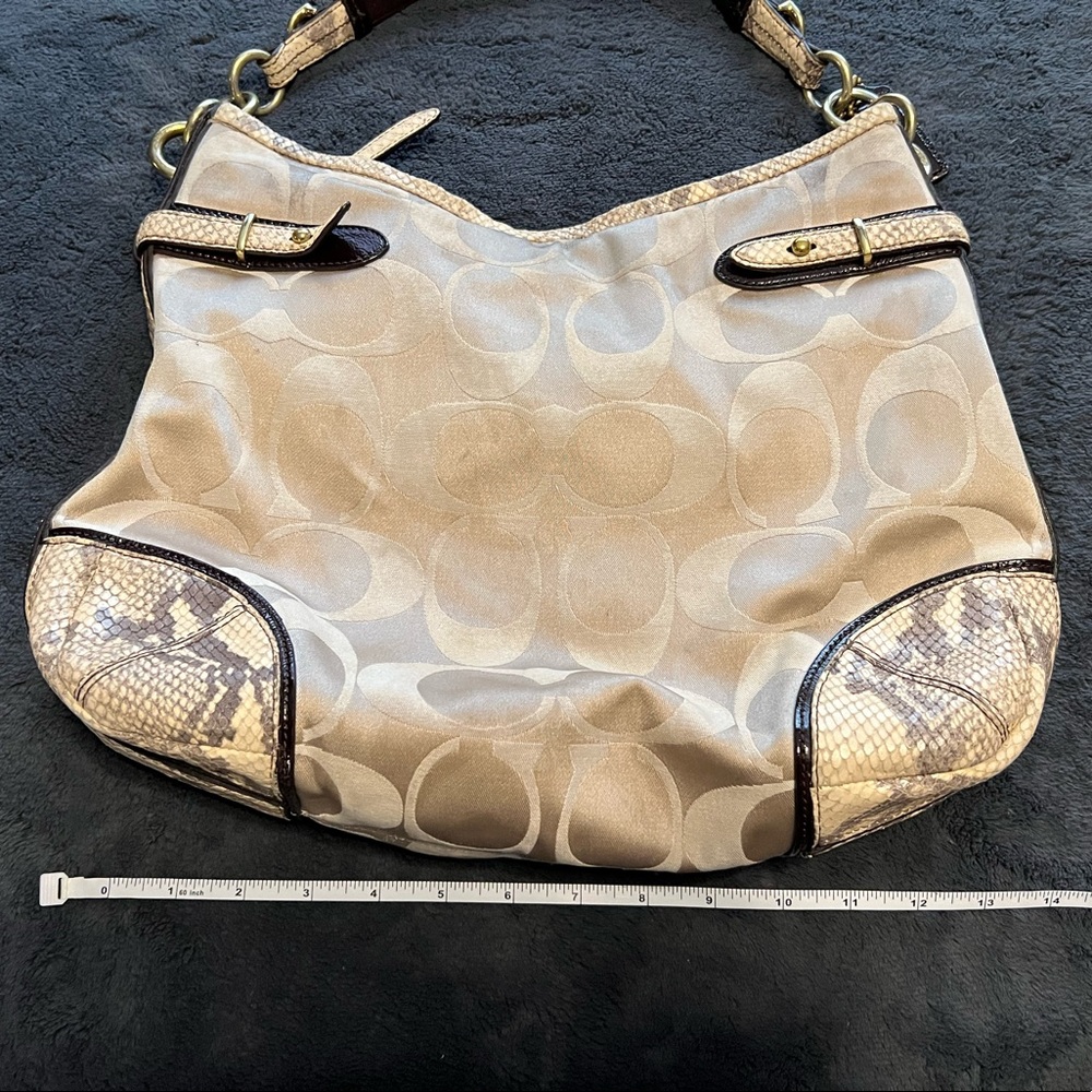 Great Authentic Coach Colette Python Beige Large … - image 8
